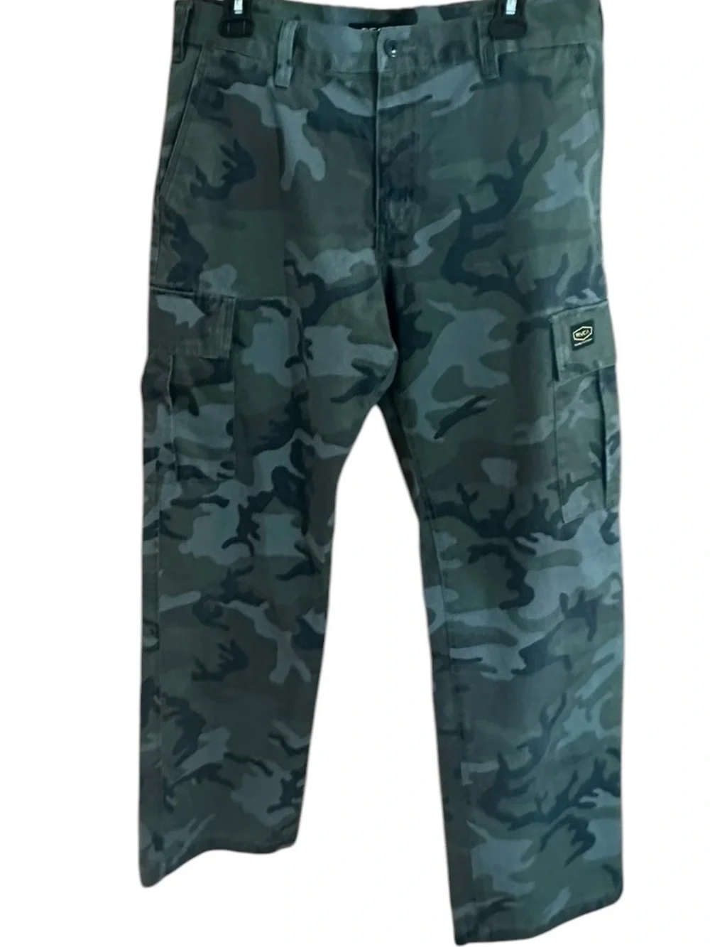 RVCA Americana Fit Camo Cargo Pants Men’s Size 32 Green Camouflage Straight Leg